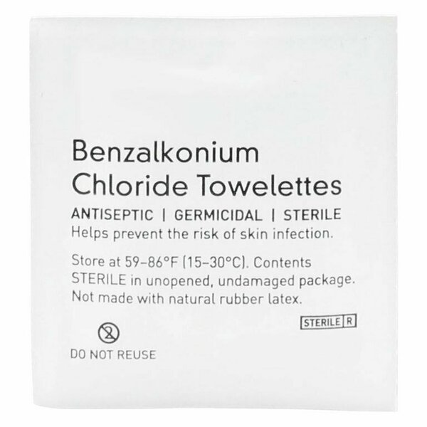 Oasis Antiseptic Towelettes, Benzalkonium chloride, 100PK AT100